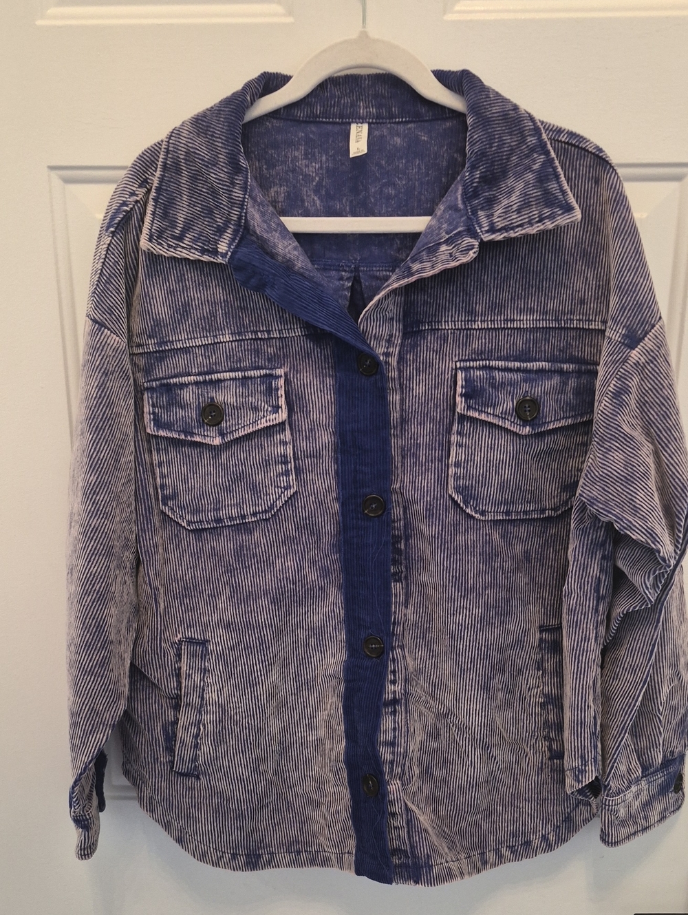 NaNa Faded Blue Corduroy Button-Front Jacket